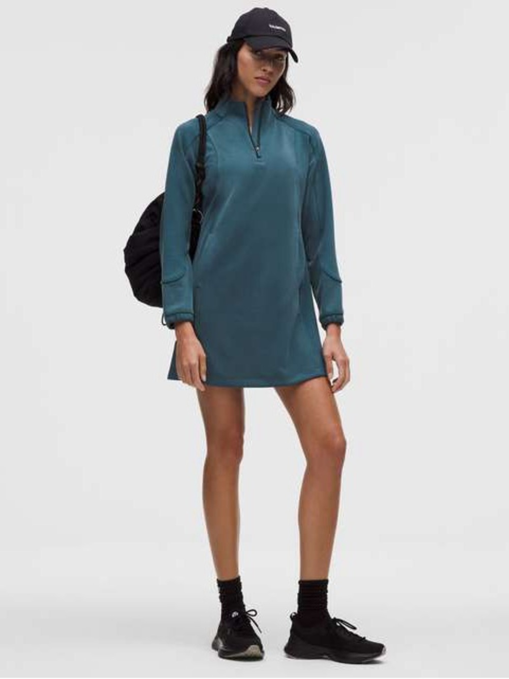 lululemon athletica Softstreme Half Zip Mini Dress Indochine Blue NWT Size M